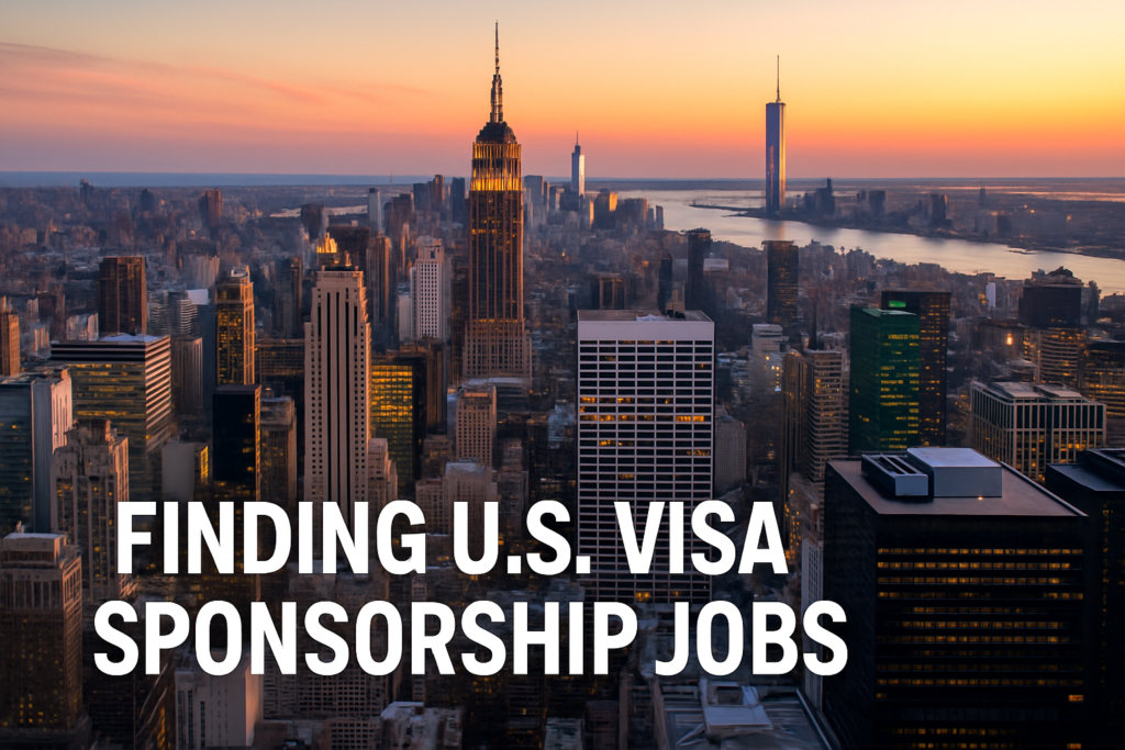 US job with visa sponsorship as a foreigner